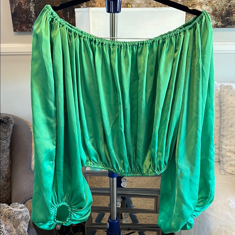 HYFVE Vibrant Green Off-Shoulder Blouse